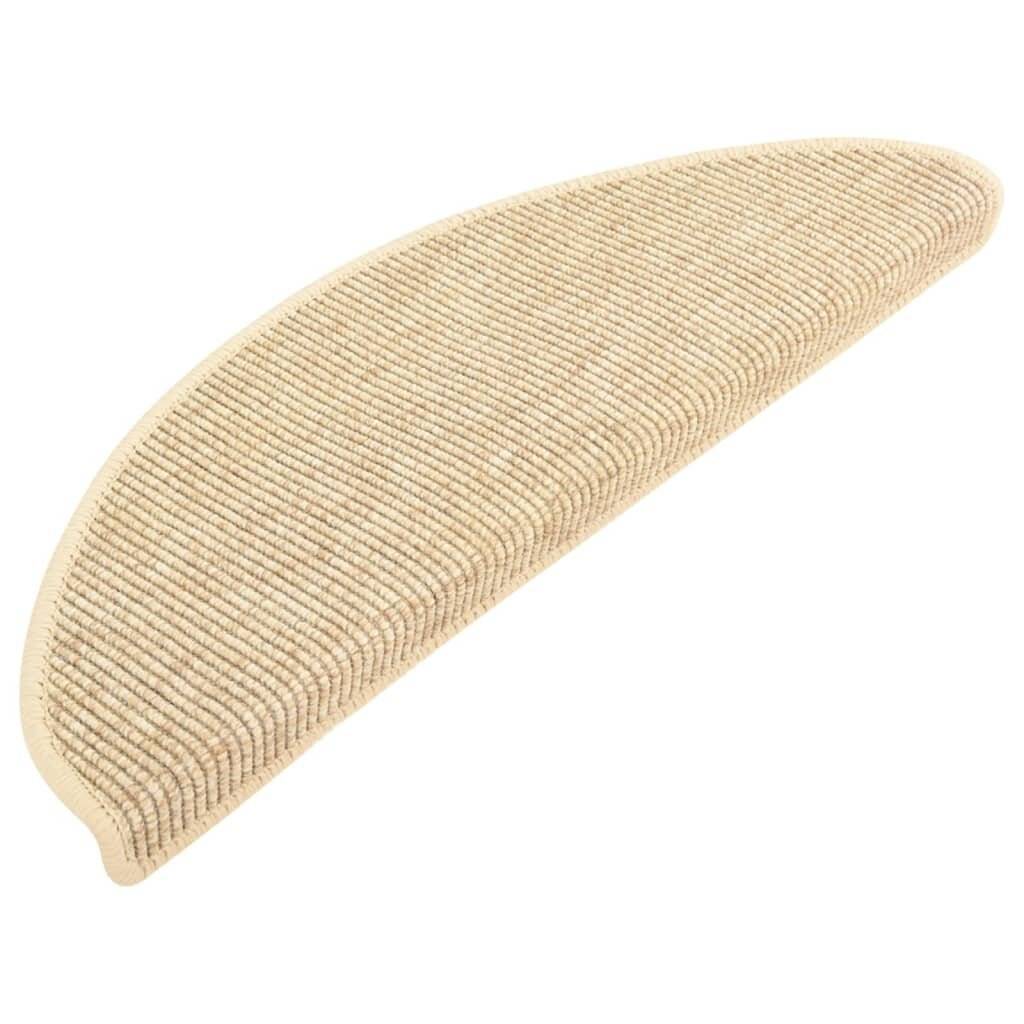 Treppenmatten Selbstklebend Sisal-Optik 15 Stk. 65x25 cm Beige-1