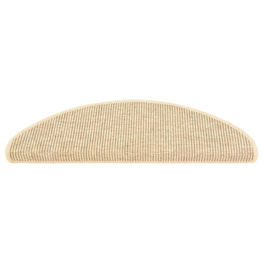 Treppenmatten Selbstklebend Sisal-Optik 15 Stk. 65x25 cm Beige-2