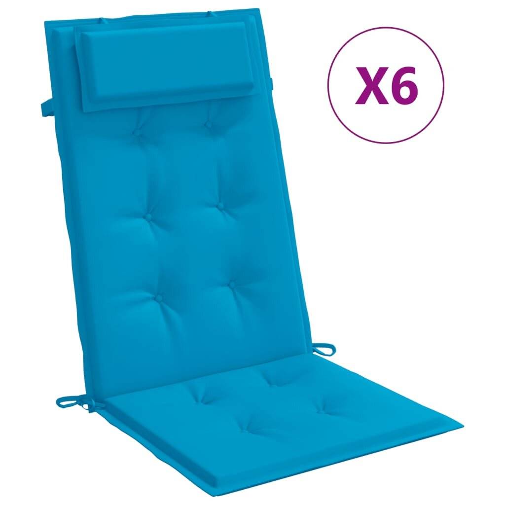 Hochlehner-Auflagen 6 Stk. Hellblau Oxford-Gewebe-1