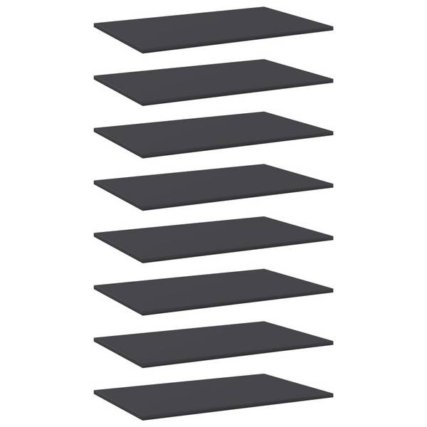 Bücherregal-Bretter 8 Stk. Grau 80x50x1,5 cm Spanplatte