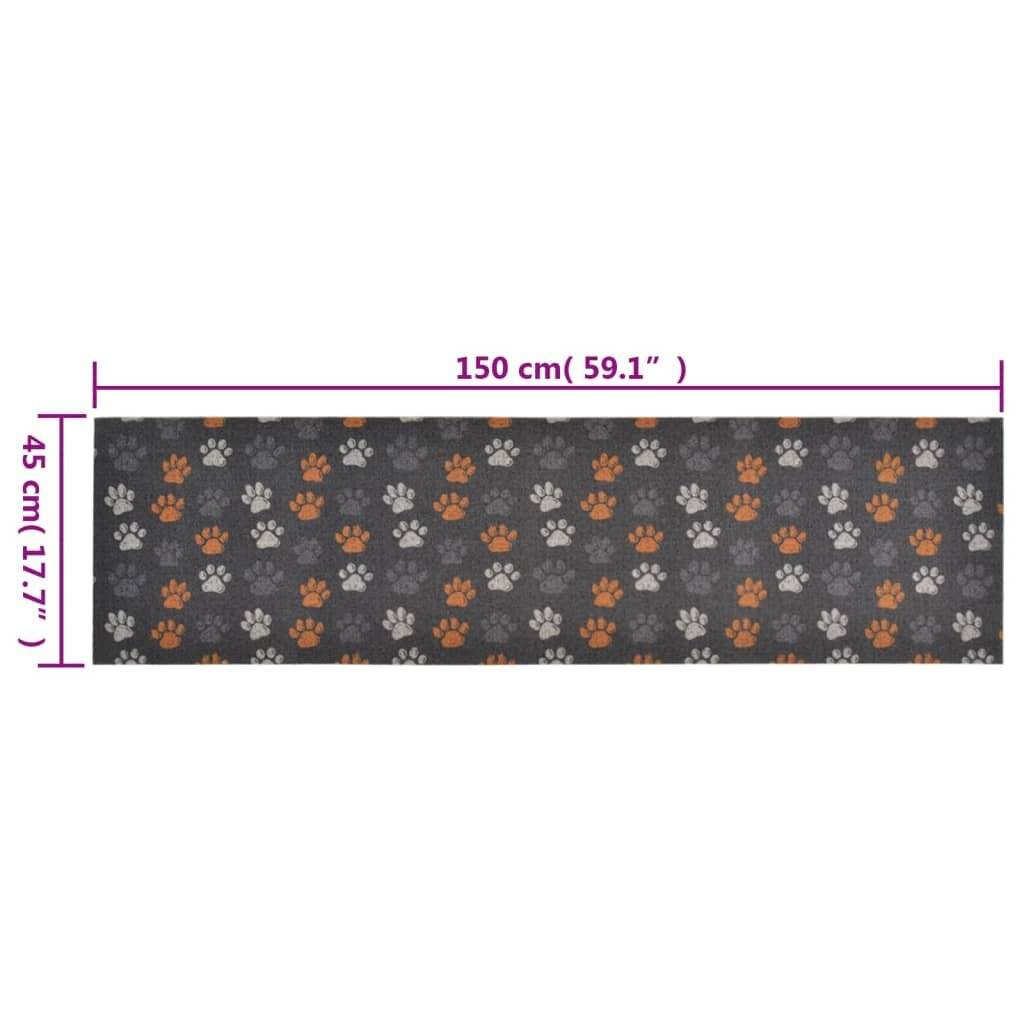 Küchenteppich Waschbar Pfoten 45x150 cm Samt-4