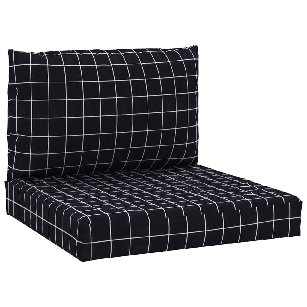 Palettenkissen 2 Stk. Schwarz Karomuster Oxford-Gewebe-1