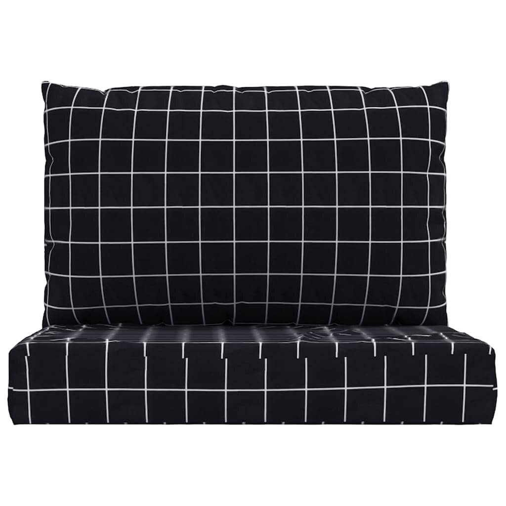Palettenkissen 2 Stk. Schwarz Karomuster Oxford-Gewebe-3