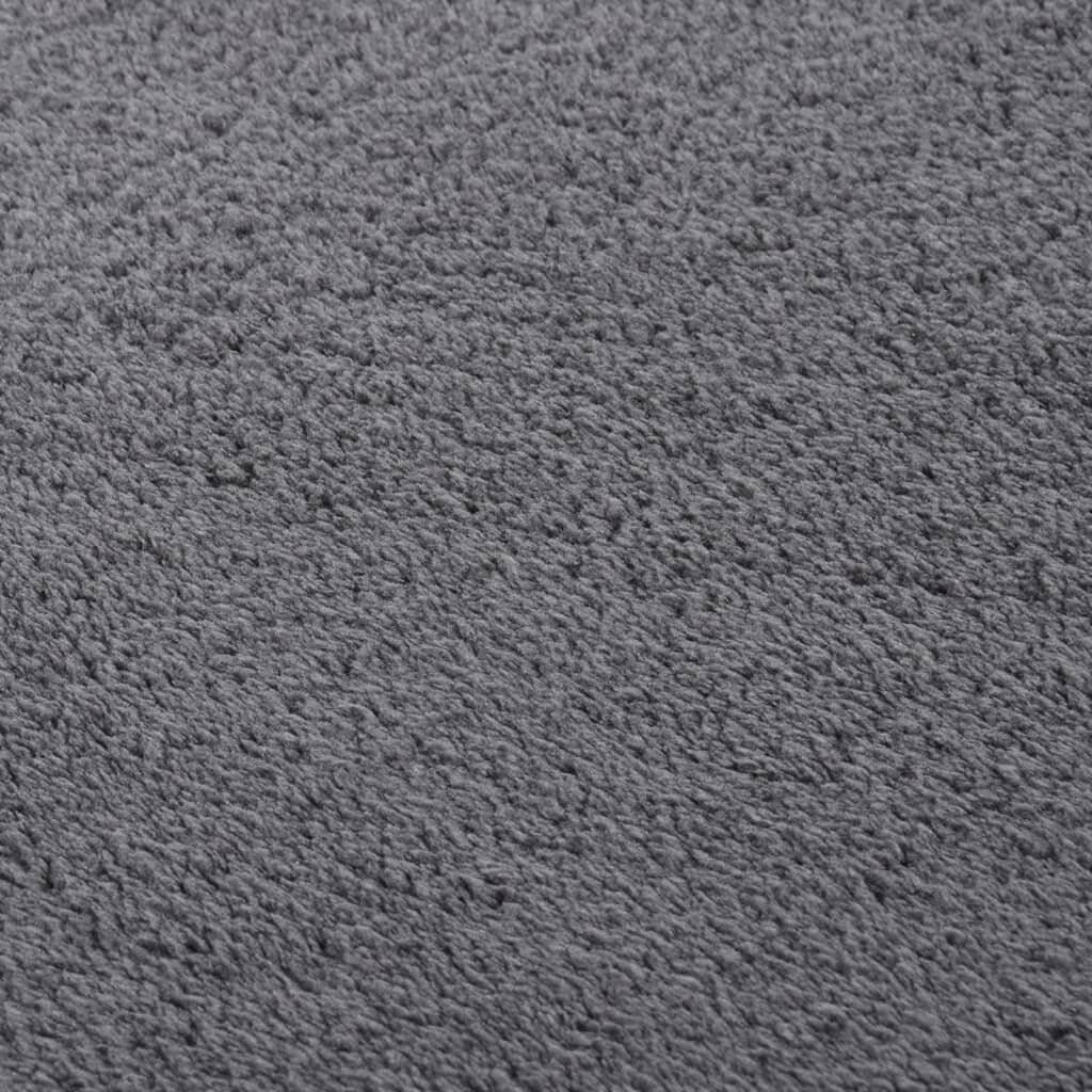Teppich Waschbar Flauschig Kurzflor 160x230 Rutschfest Anthrazi-2