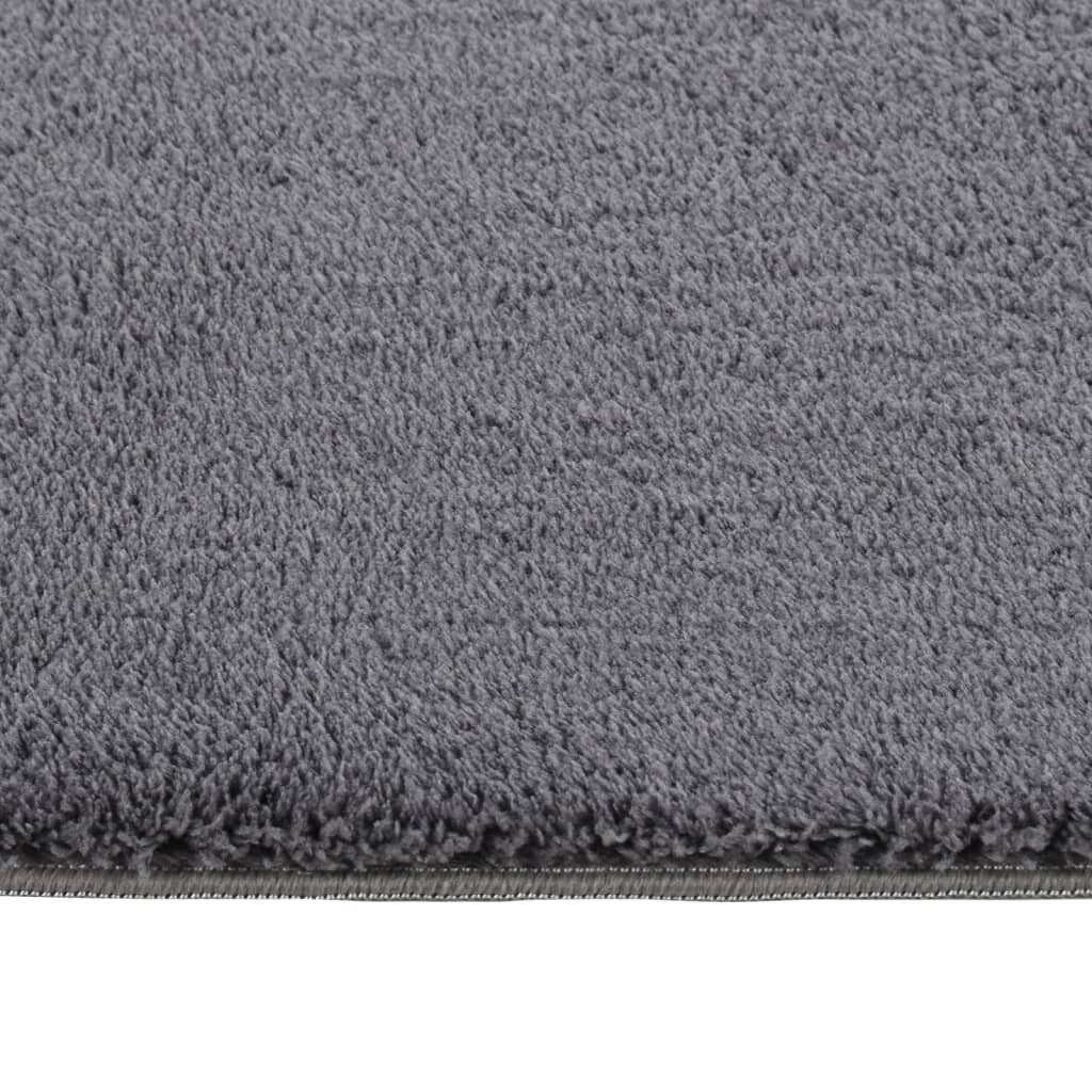 Teppich Waschbar Flauschig Kurzflor 160x230 Rutschfest Anthrazi-3