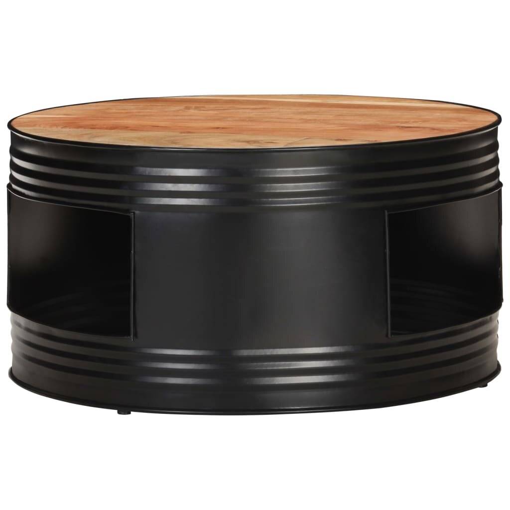 Couchtisch Schwarz 68x68x36 cm Akazie Massivholz-2