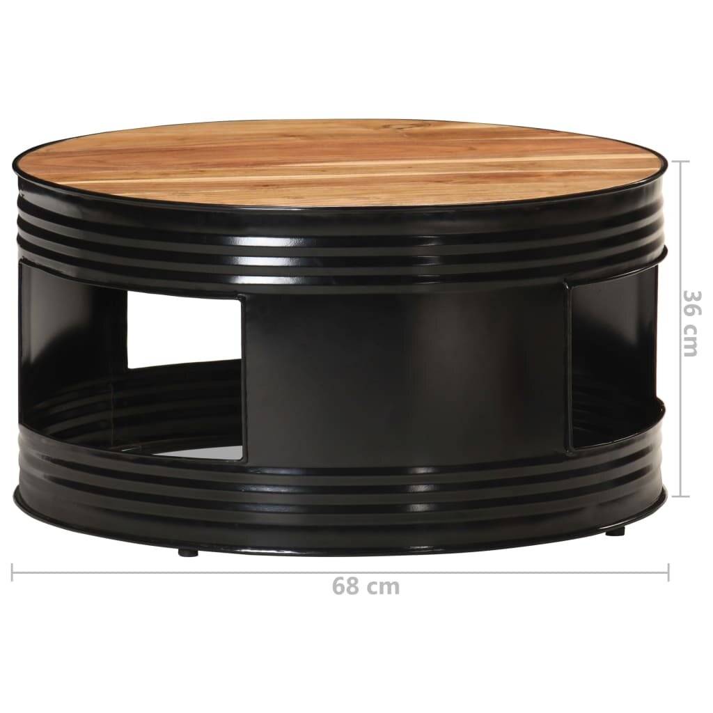 Symbolbild für Couchtisch Schwarz 68x68x36 cm Akazie Massivholz
