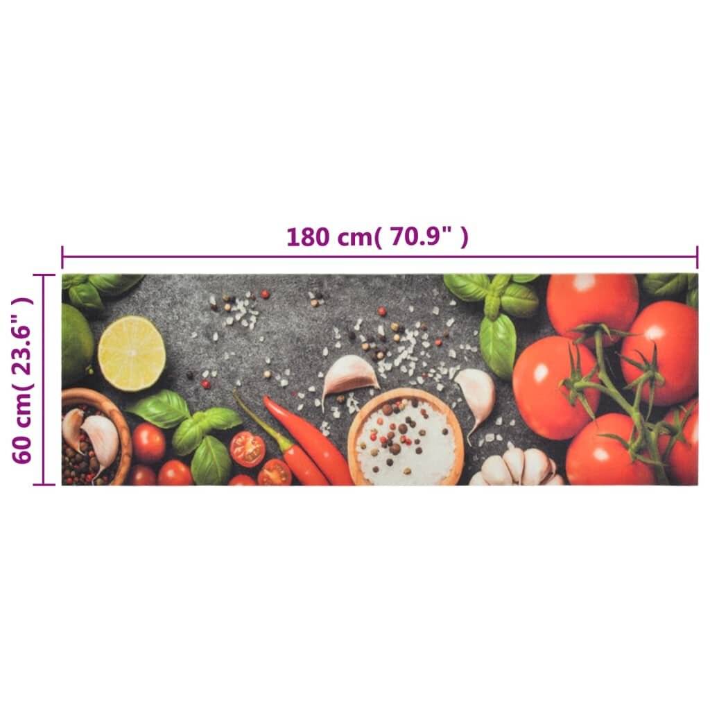 Küchenteppich Waschbar Gemüse 60x180 cm Samt-4