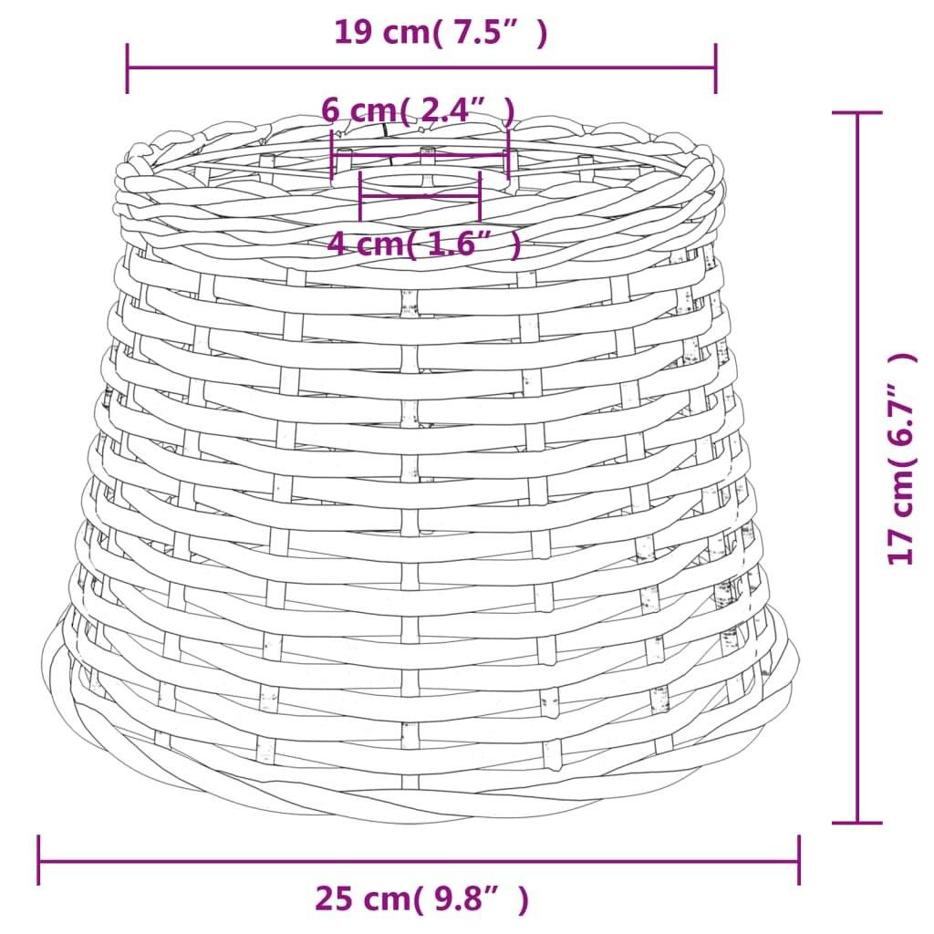Lampenschirm Braun Ø25x17 cm Korbweide-4