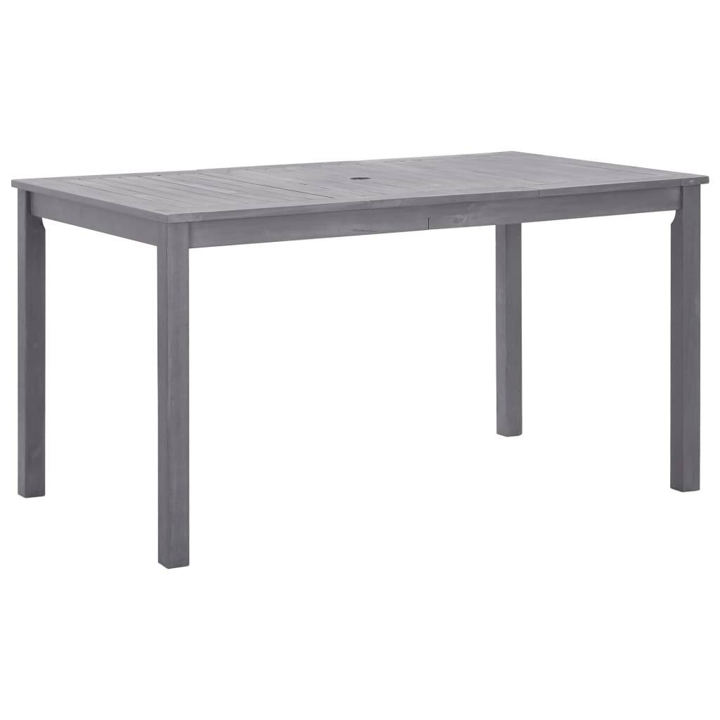 Gartentisch Grau 140x80x74 cm Massivholz Akazie-0
