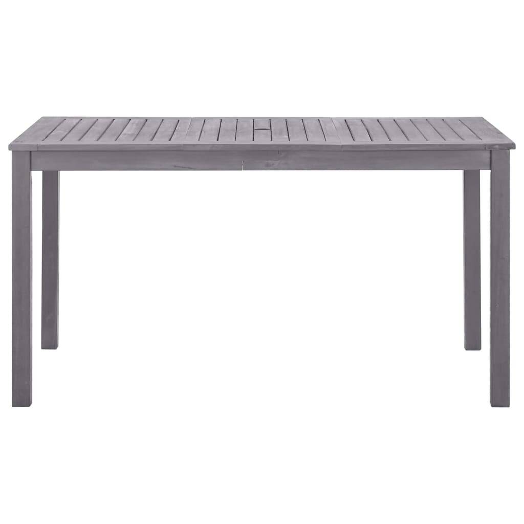 Gartentisch Grau 140x80x74 cm Massivholz Akazie-1