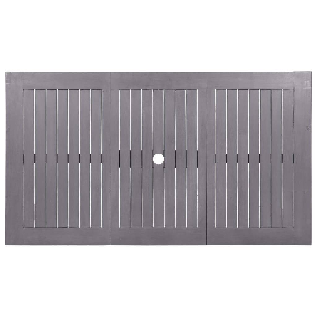 Gartentisch Grau 140x80x74 cm Massivholz Akazie-3