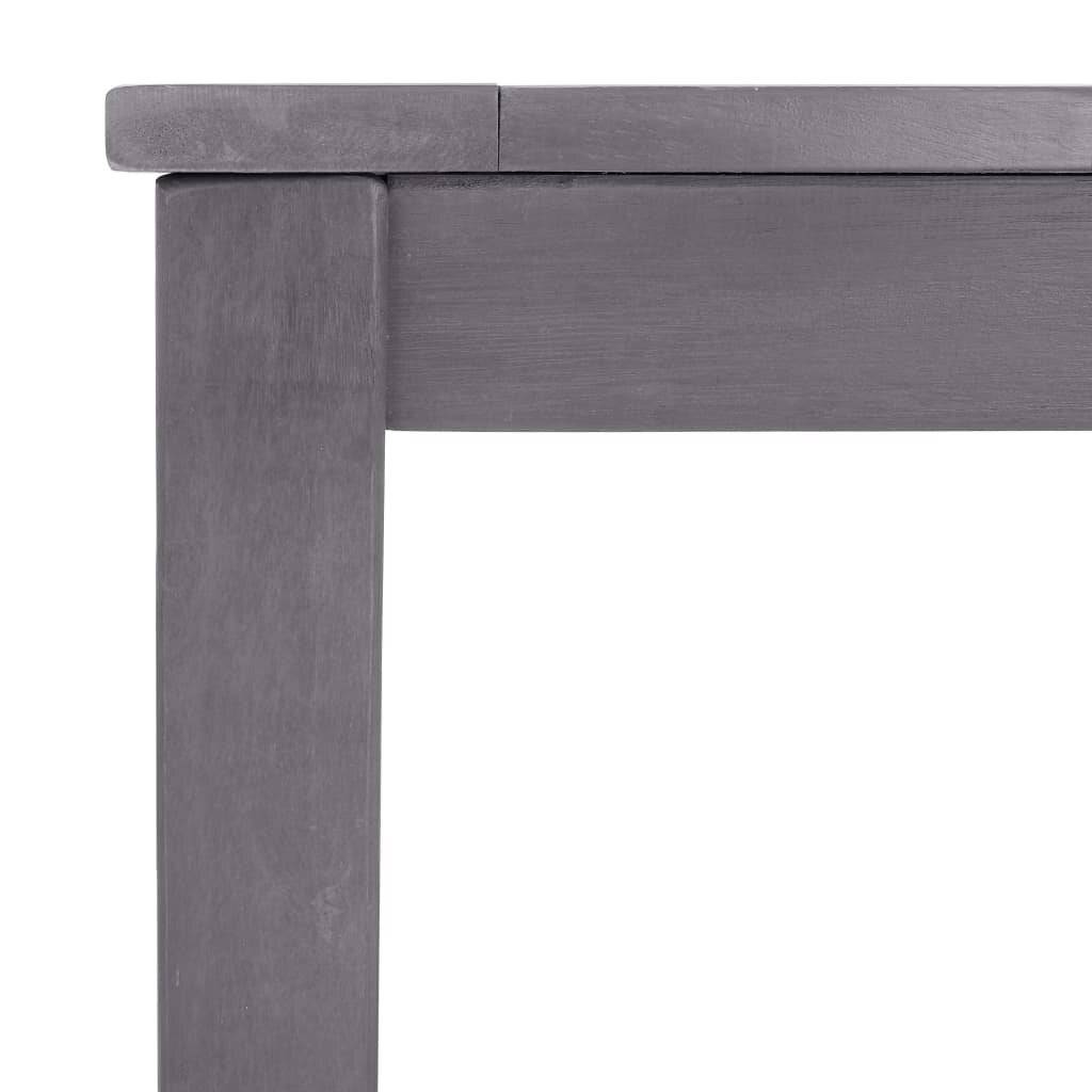 Gartentisch Grau 140x80x74 cm Massivholz Akazie-4