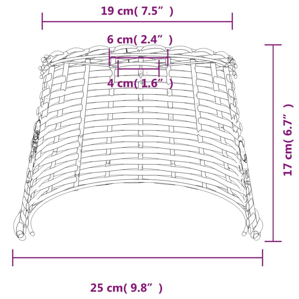 Lampenschirm Weiß Ø25x17 cm Korbweide-6