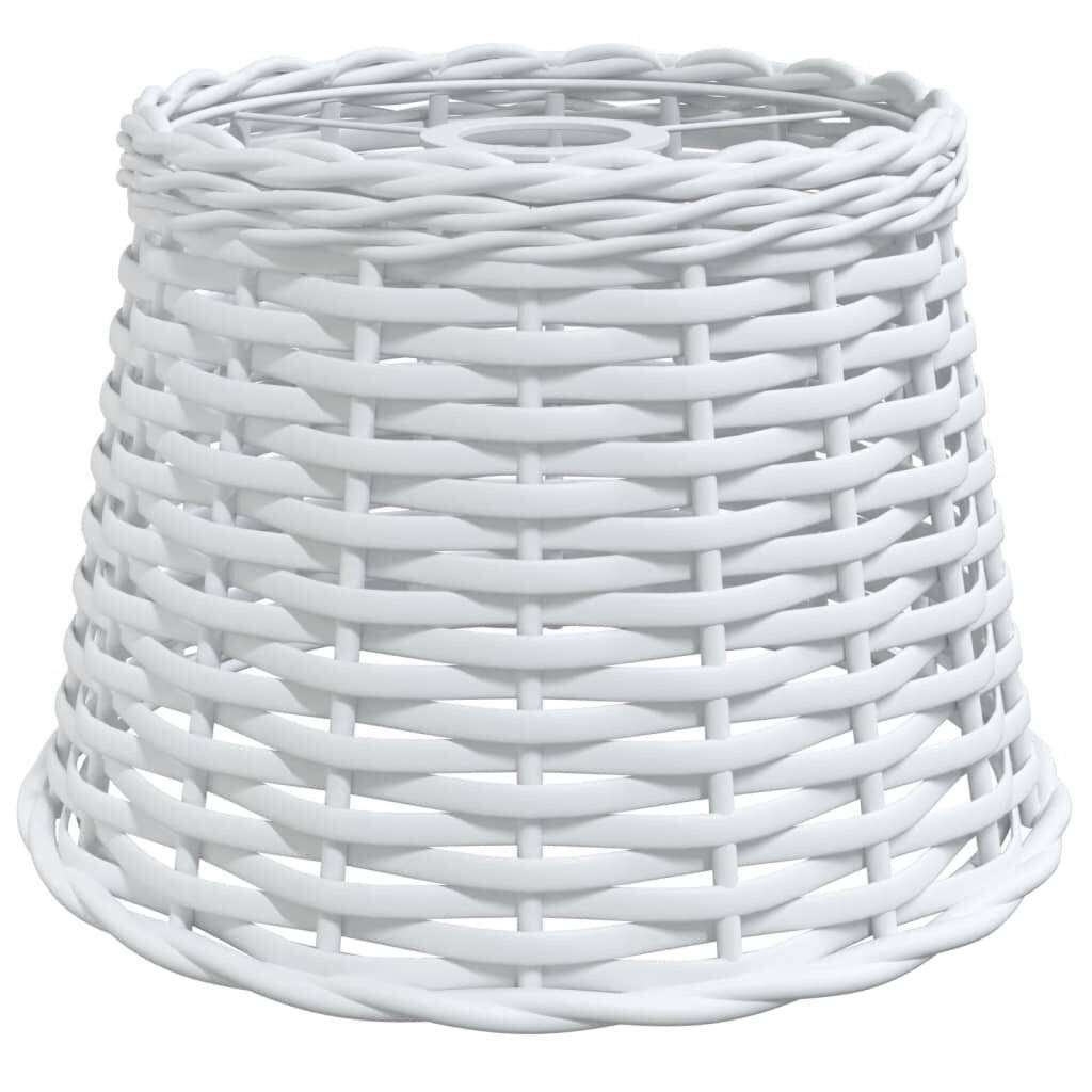 Lampenschirm Weiß Ø25x17 cm Korbweide-1