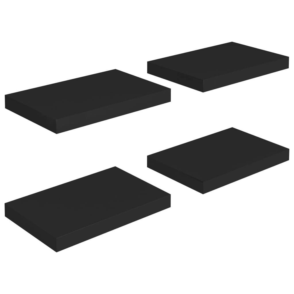 Schwebende Wandregale 4 Stk. Schwarz 40x23x3,8cm MDF-4