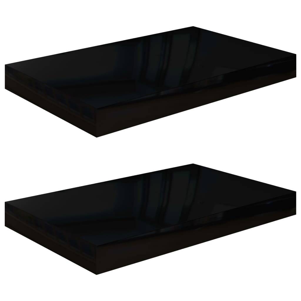 Schwebende Wandregale 2 Stk. Hochglanz-Schwarz 40x23x3,8cm MDF-4