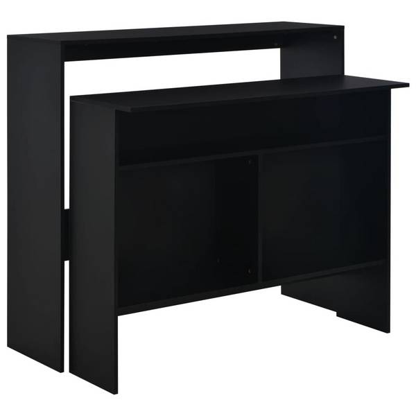 Bartisch mit 2 Tischplatten Schwarz 130 x 40 x 120 cm