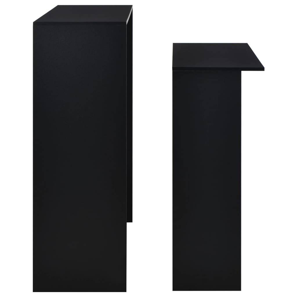 Bartisch mit 2 Tischplatten Schwarz 130 x 40 x 120 cm-6