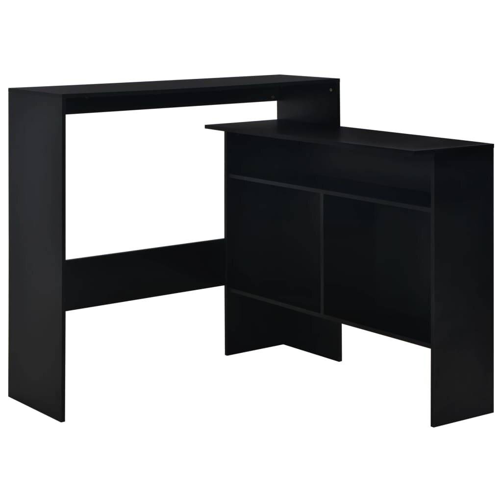 Bartisch mit 2 Tischplatten Schwarz 130 x 40 x 120 cm-2