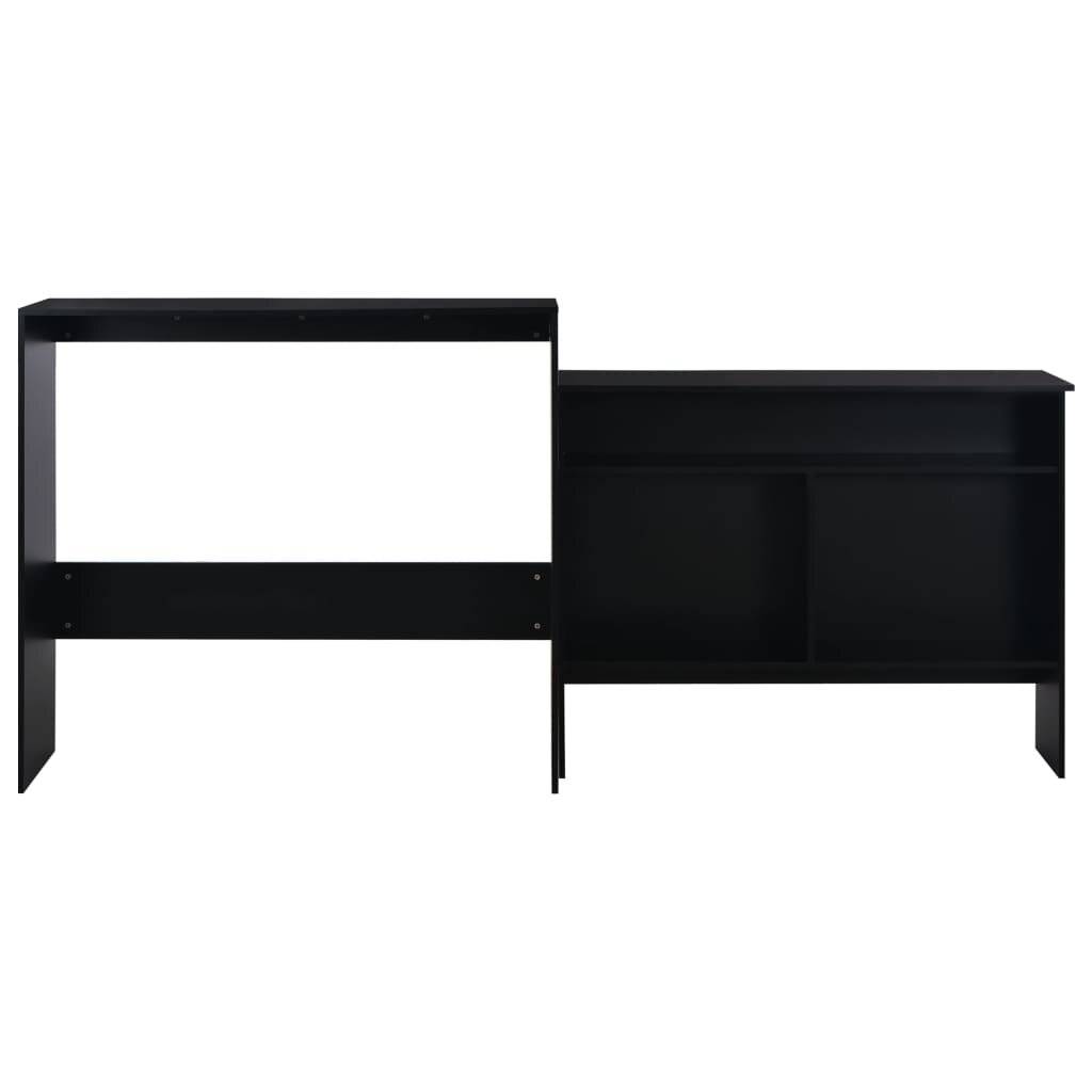 Bartisch mit 2 Tischplatten Schwarz 130 x 40 x 120 cm-3