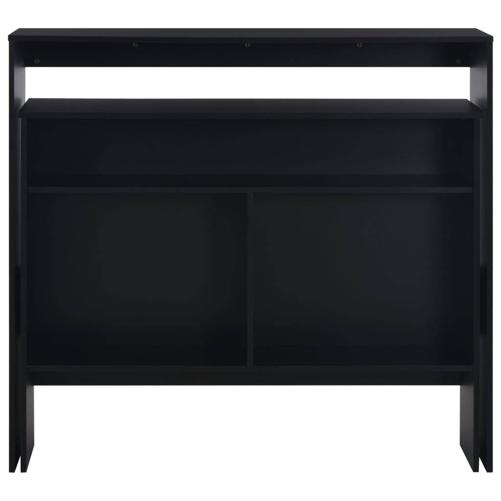 Bartisch mit 2 Tischplatten Schwarz 130 x 40 x 120 cm-4