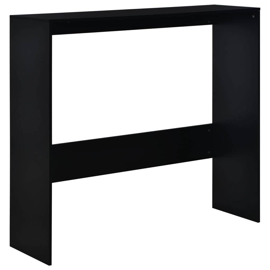 Symbolbild für Bartisch mit 2 Tischplatten Schwarz 130 x 40 x 120 cm