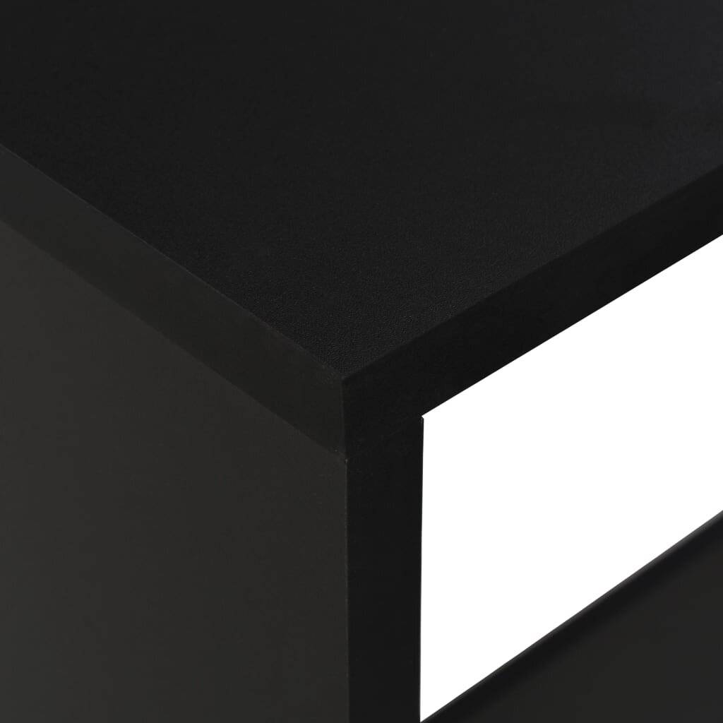 Symbolbild für Bartisch mit 2 Tischplatten Schwarz 130 x 40 x 120 cm