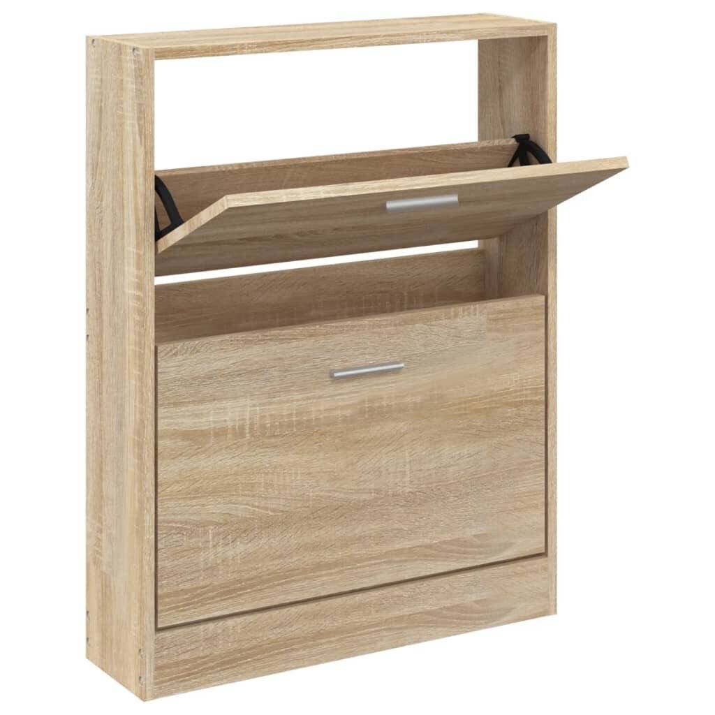 Schuhschrank Eichen-Optik 59x17x81 cm Holzwerkstoff-1
