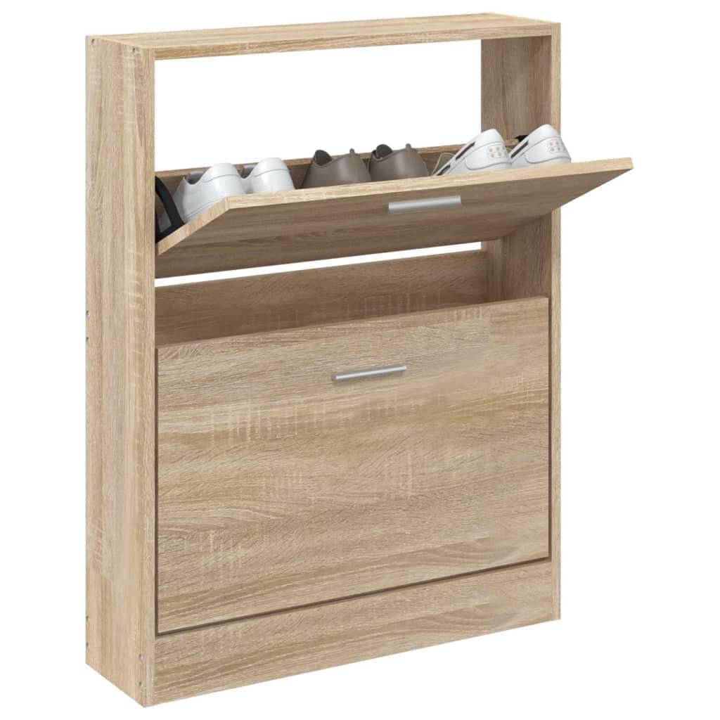 Schuhschrank Eichen-Optik 59x17x81 cm Holzwerkstoff-2