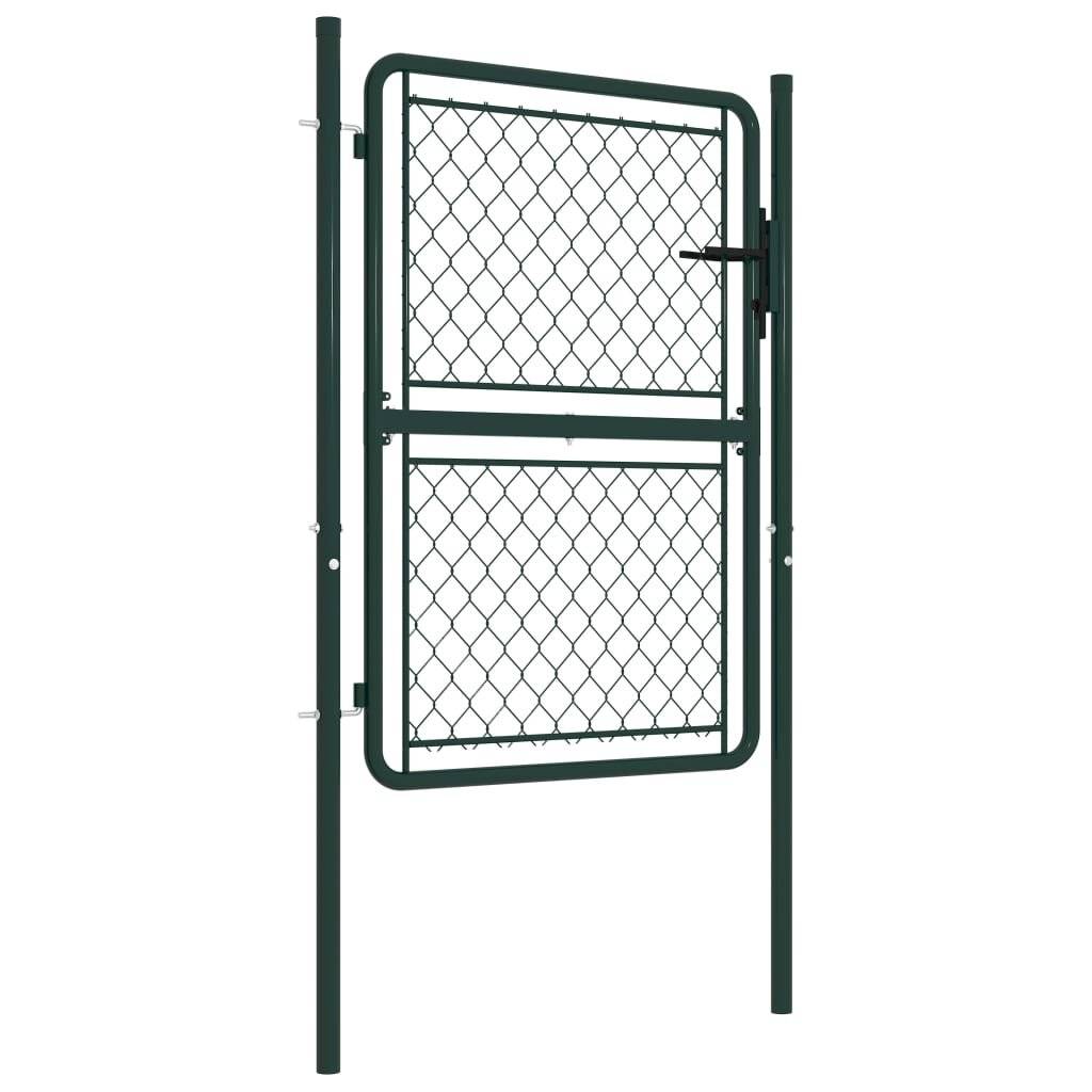 Gartentor Stahl 100×150 cm Grün-1