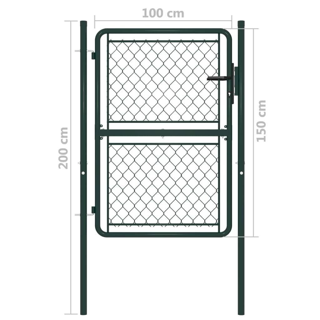 Gartentor Stahl 100×150 cm Grün-3