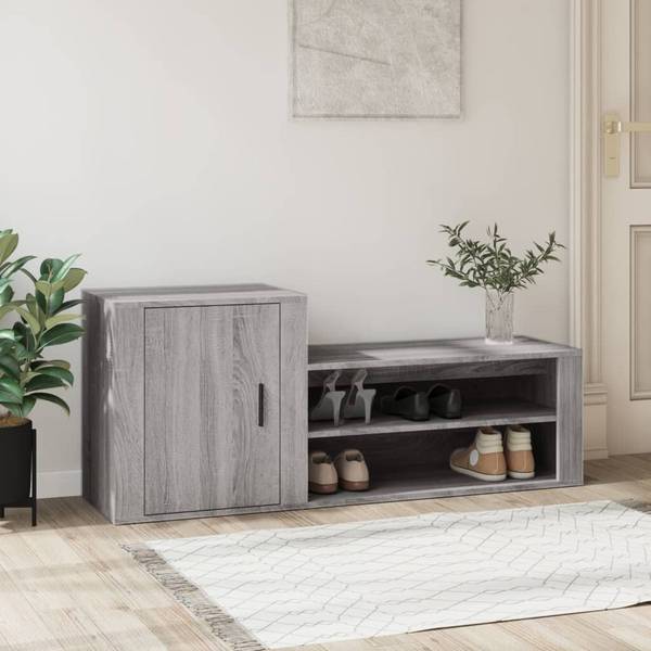 Schuhschrank Grau Sonoma 130x35x54 cm Holzwerkstoff