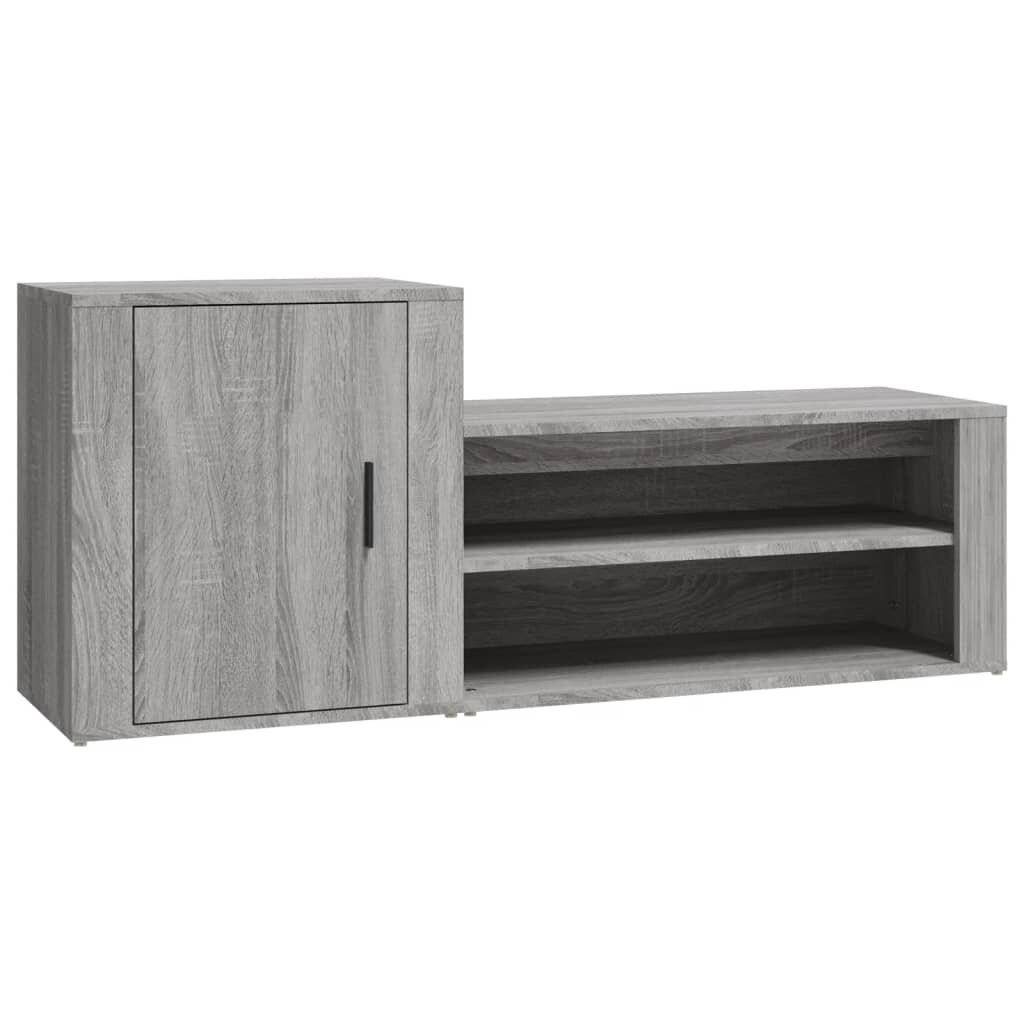 Schuhschrank Grau Sonoma 130x35x54 cm Holzwerkstoff-1