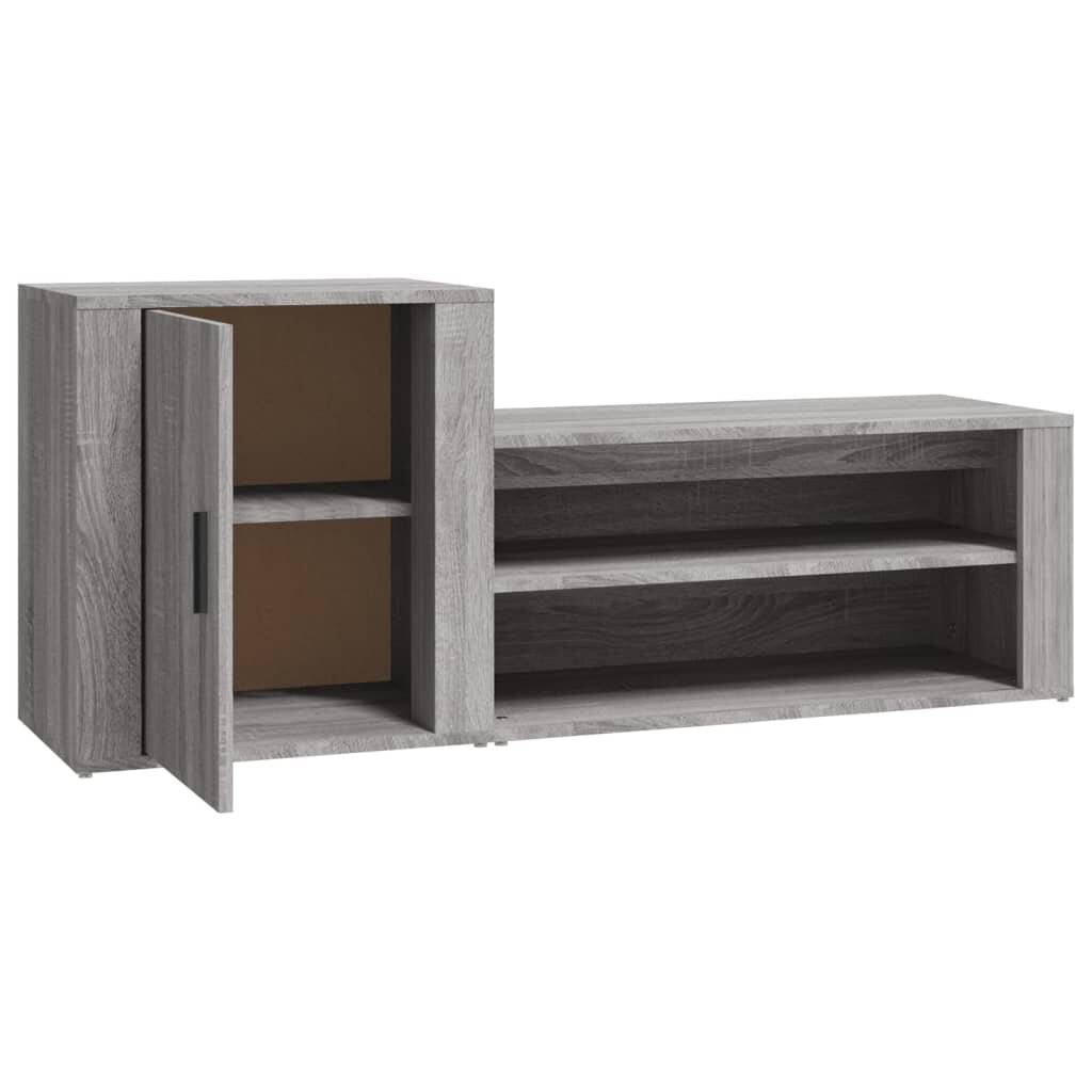 Schuhschrank Grau Sonoma 130x35x54 cm Holzwerkstoff-4