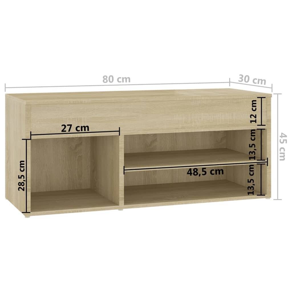 Symbolbild für Schuhbank Sonoma-Eiche 80x30x45 cm Holzwerkstoff