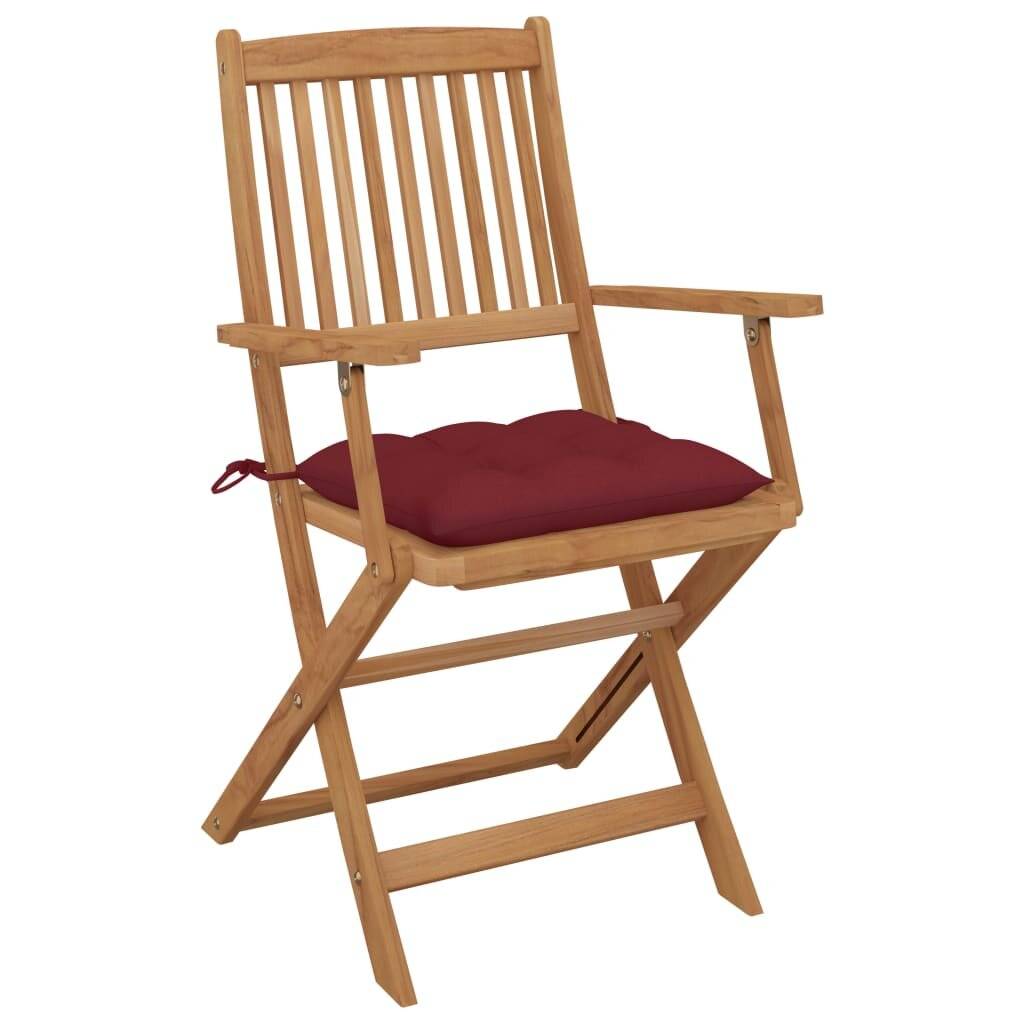 Klappbare Gartenstühle 6 Stk. mit Kissen Massivholz Akazie-4