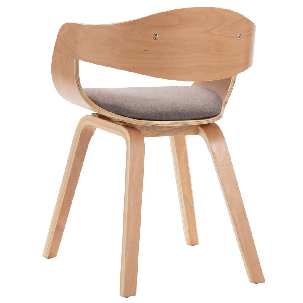 Esszimmerstühle 4 Stk. Bugholz und Taupe Stoff-6