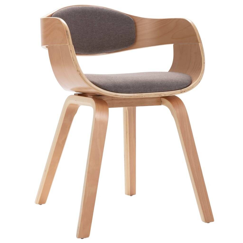 Esszimmerstühle 4 Stk. Bugholz und Taupe Stoff-3