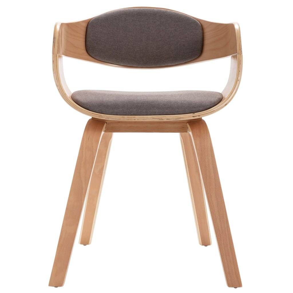 Esszimmerstühle 4 Stk. Bugholz und Taupe Stoff-4