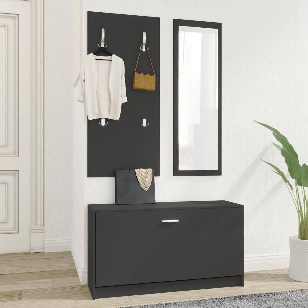3-tlg. Flurmöbel-Set Schwarz Holzwerkstoff-2
