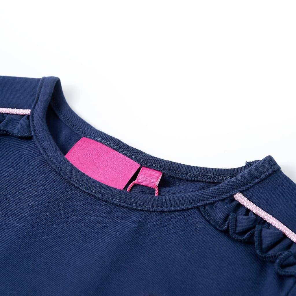 Kinder-Langarmshirt mit Pilz-Aufdruck Marineblau 104-3
