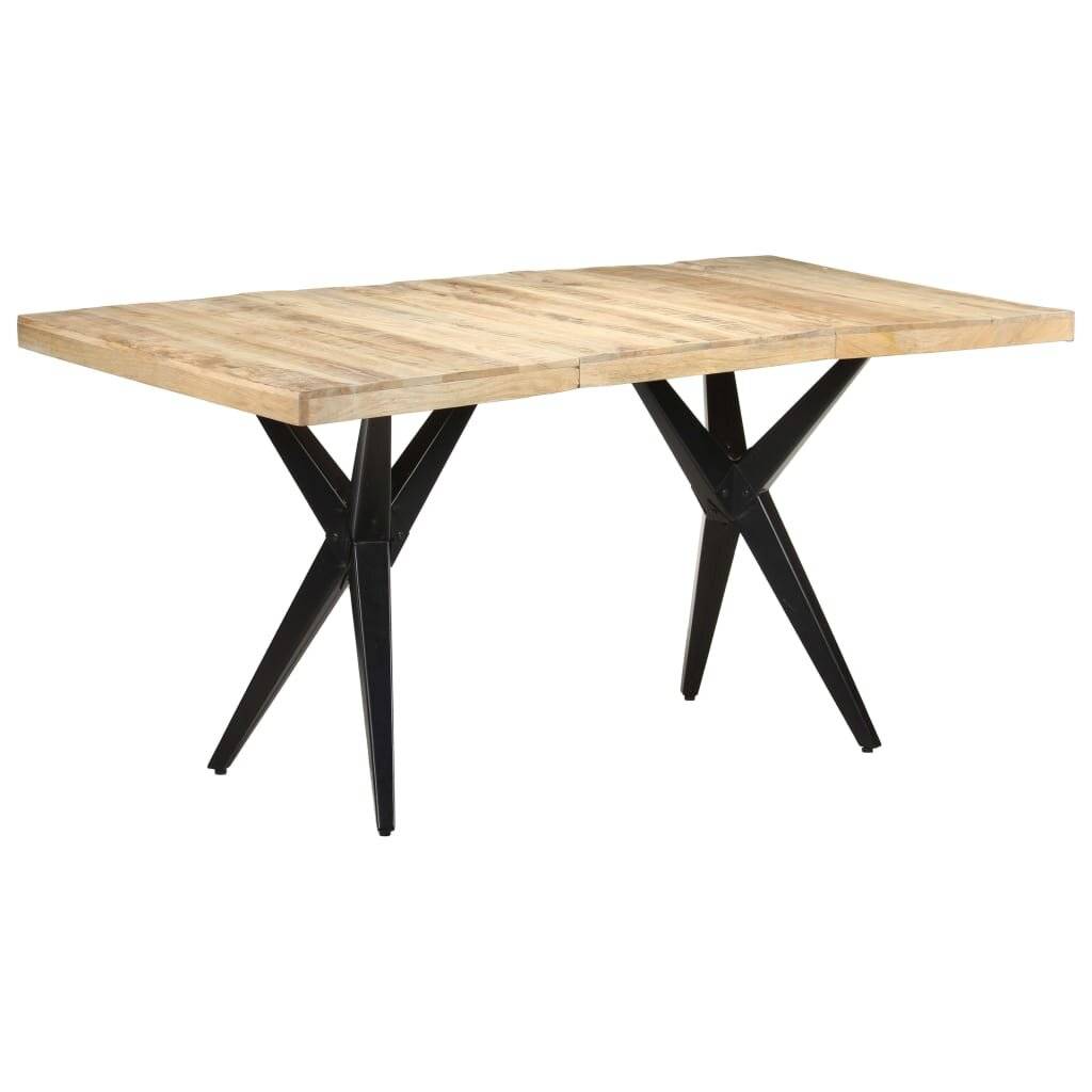 Esstisch 160x80x76 cm Raues Mangoholz-0