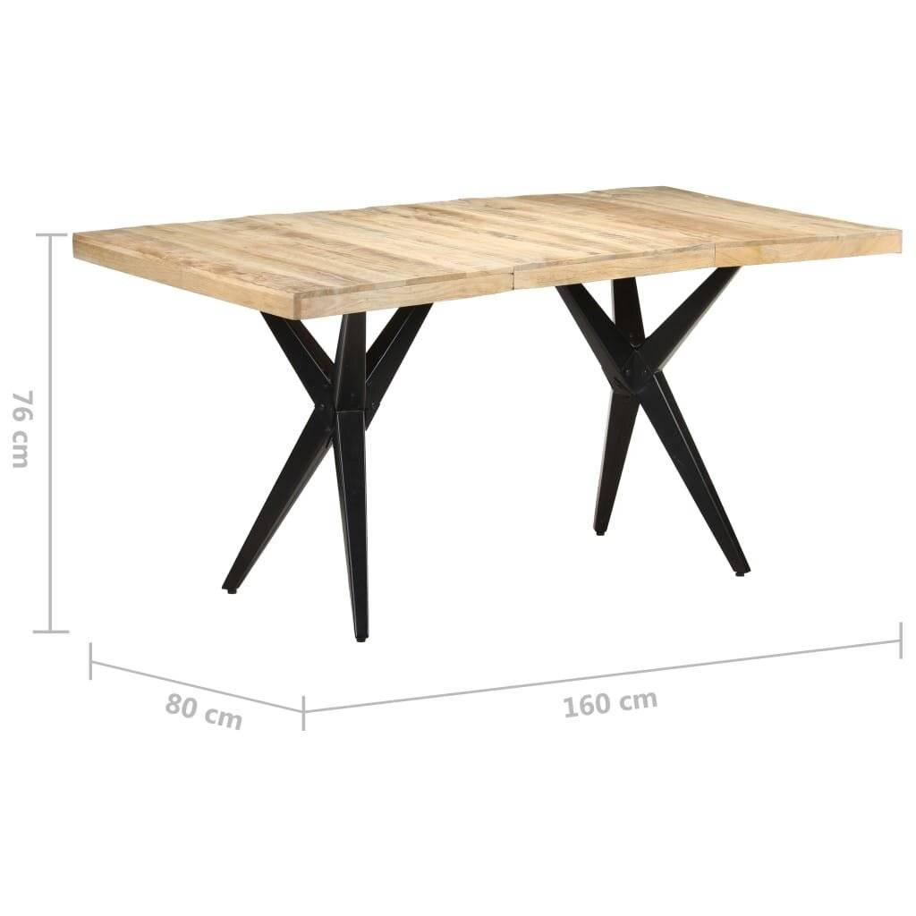 Esstisch 160x80x76 cm Raues Mangoholz-6