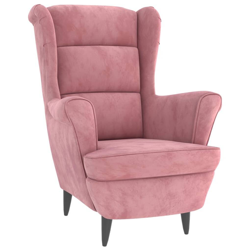 VidaXL Sessel Rosa Samt Sperrholzrahmen 96,5 cm Polyesterbezug-1