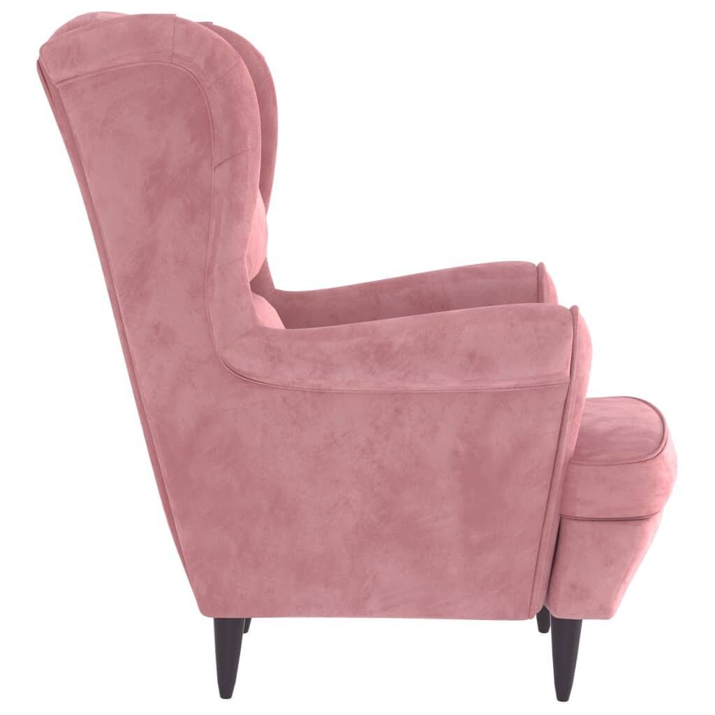 VidaXL Sessel Rosa Samt Sperrholzrahmen 96,5 cm Polyesterbezug-3