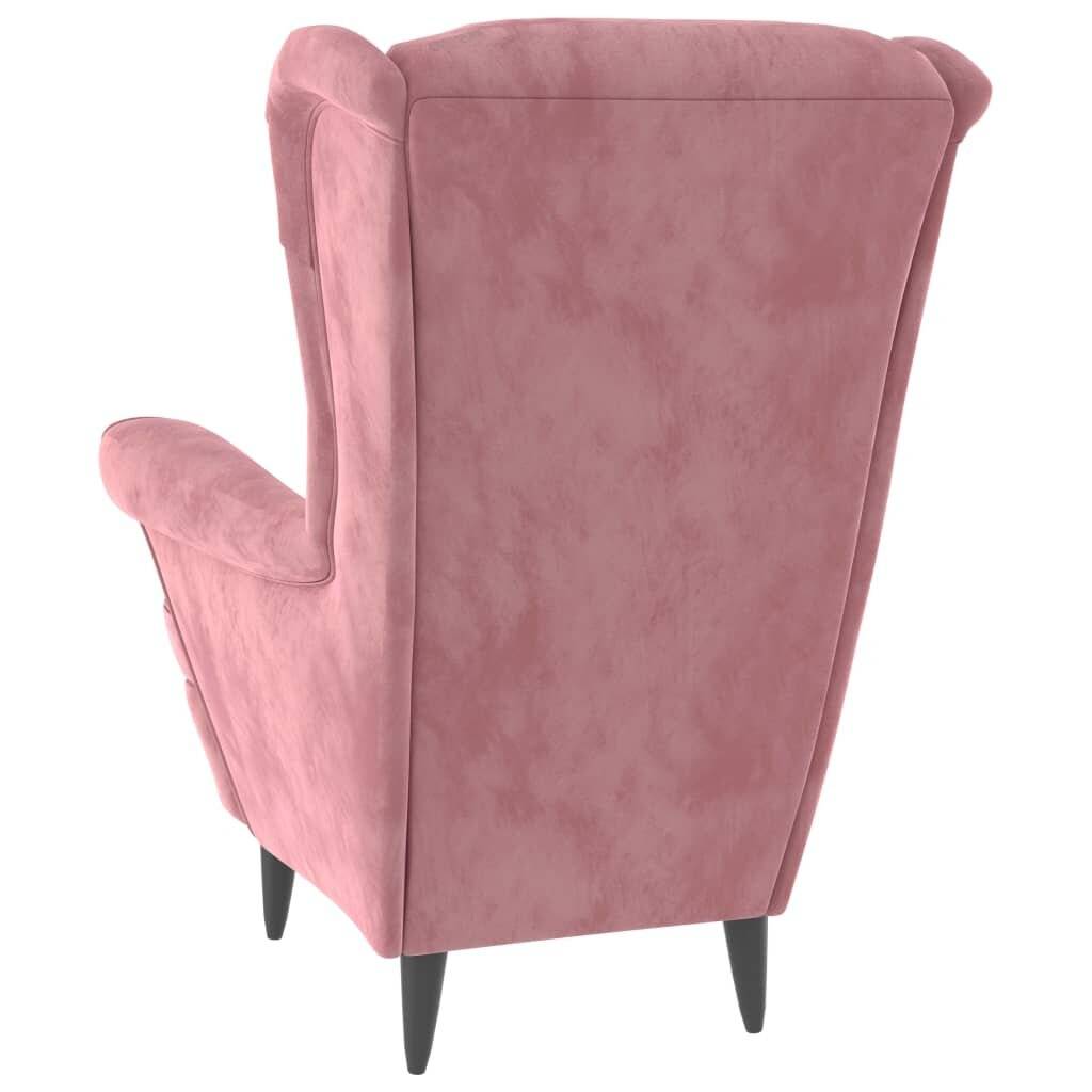 VidaXL Sessel Rosa Samt Sperrholzrahmen 96,5 cm Polyesterbezug-4