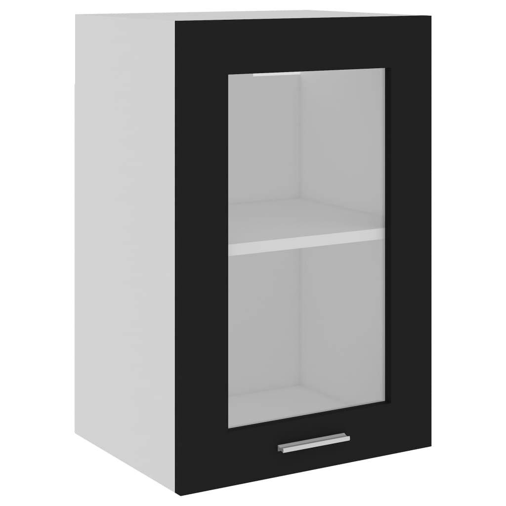 Hängeglasschrank Schwarz 40x31x60 cm Spanplatte-2