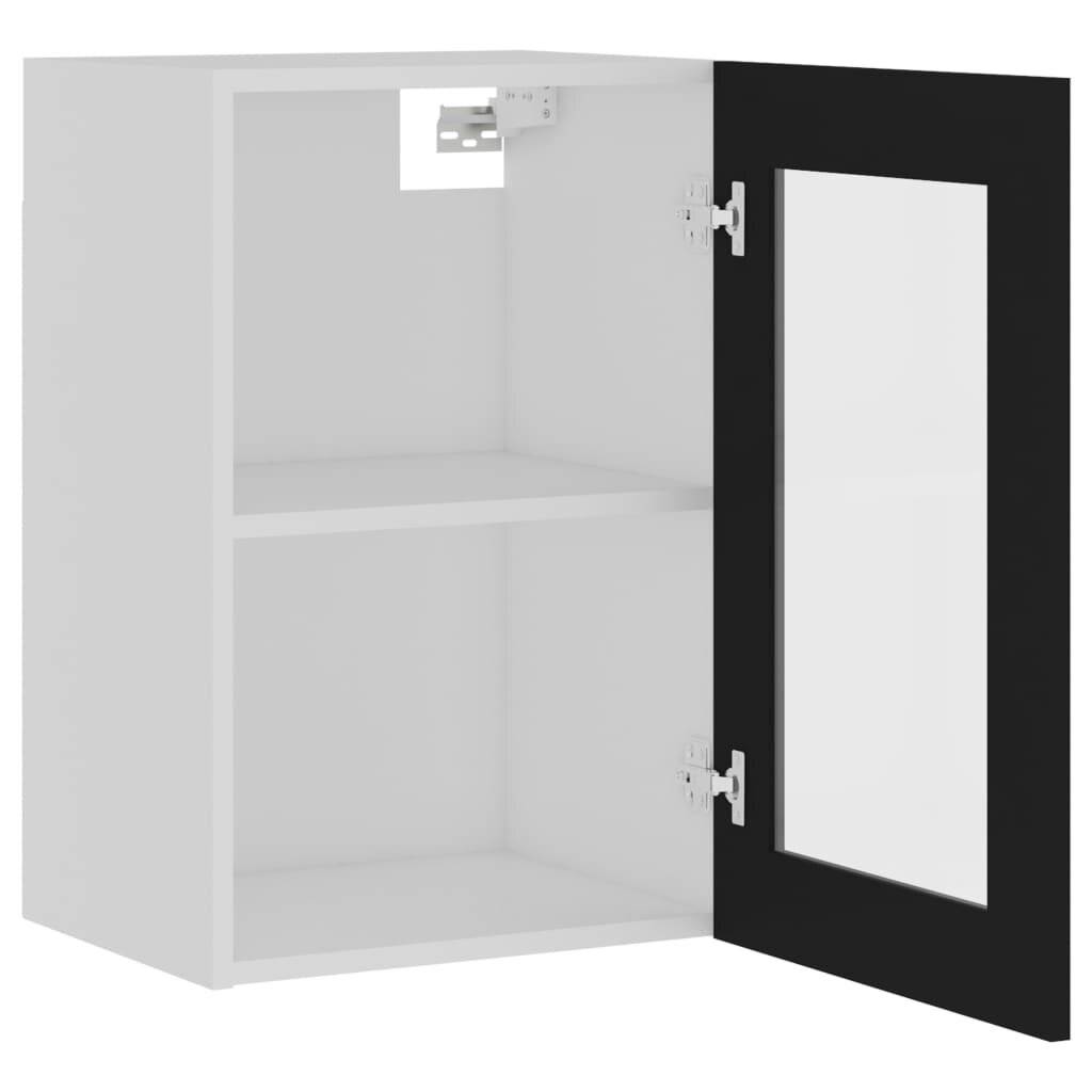 Hängeglasschrank Schwarz 40x31x60 cm Spanplatte-4