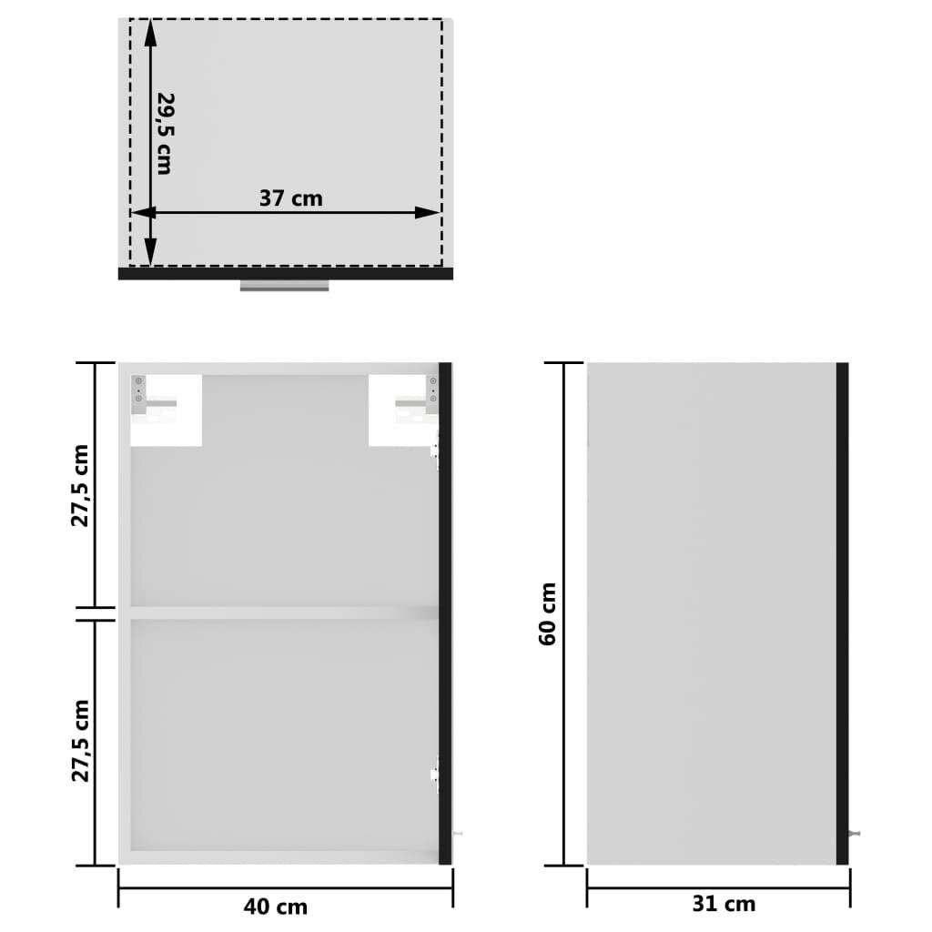 Symbolbild für Hängeglasschrank Schwarz 40x31x60 cm Spanplatte